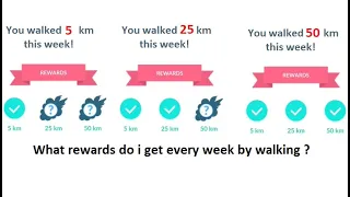 Rewards by walking 5 km , 25 km and 50 km weekly in Pokemon GO !!