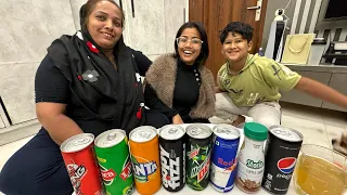 Guess the soft drink challenge😊riya & chinu