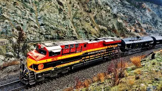 Massive CPKC Freight Trains Thru The Dangerous Thompson Canyon in British Columbia