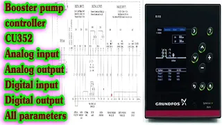 #Booster pump #Grundfos #CU352 # Controller||Analog digital Wiring All   Parameters in Urdu Hindi