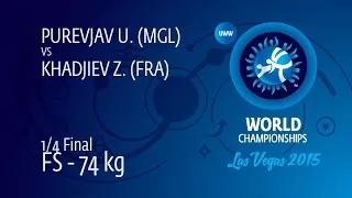 1/4 FS - 74 kg: U. PUREVJAV (MGL) df. Z. KHADJIEV (FRA), 6-4