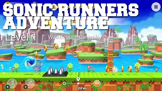 Sonic Runners Adventure Green Hill Level 1 Gameplay Walkthrough - Android/iOS