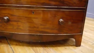 Victorian Antique Mahogany Bow Front Chest of Drawers