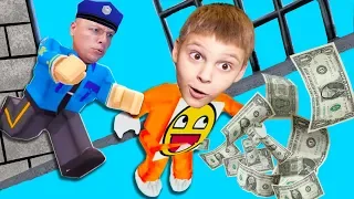 Ограбление в ROBLOX и Побег из ТЮРЬМЫ с Подписчиком ИГОРЬ и ПАПА в MAD CITY