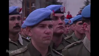 1994, UN Peacekeepers parade, Mewata Armoury to Olympic Square, Calgary, Ab