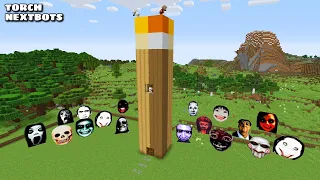 SURVIVAL TORCH HOUSE WITH 100 NEXTBOTS in Minecraft - Gameplay - Coffin Meme