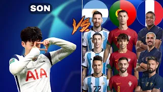 Son 🆚 Argentina Portugal France 🔥(Messi, Ronaldo, Mbappe, Di Maria, Griezmann)  Fire Comparison 🔥🔥