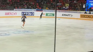 Evgenia Medvedeva after sp Kiss and cry - Grand Prix Grenoble Ladies Short - Figure Skating