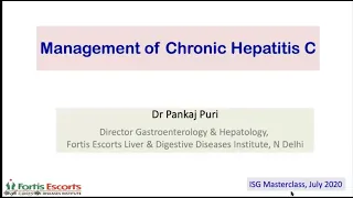 ISG MASTERCLASS I: (18) Management of Chronic Hepatitis C