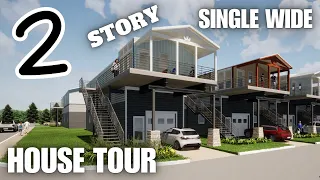 FIRST EVER, 2 STORY single wide mobile home setup! New Prefab House Tour