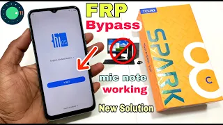 Tecno Spark 8C FRP Bypass | Tecno (KG5k) Google Account Bypass Without Pc | New Solution 2022 |