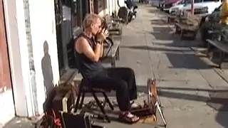 Gussow one-man Mississippi blues band, busking (2009)