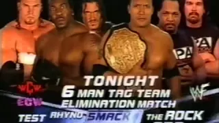 WWE SmackDown 20 9 01 Match Card The Rock & The APA Vs Booker T & Test & Rhyno