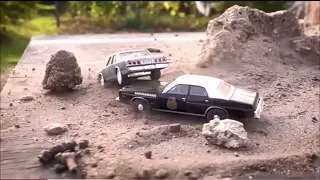 1/64 Scale Cars 80's Police Chase &Crashes Compilation 1000 fps#shorts