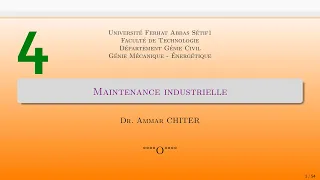 MI CHAPITRE 01 : Notions sur la maintenance industrielle