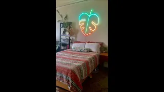 Making custom neon lights! 💡IT’S LIT!💡A monstera for the bedroom and a light bulb for my desk