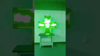 120cm green color LED pharmacy cross