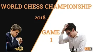 2018 World Chess Championship - Game 1: Fabiano Caruana vs Magnus Carlsen