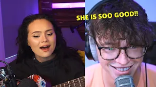 Steve reacting to Talia's cover of "Oh Death"
