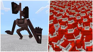 Siren Head vs. 1000+ SANTA GOLEMS in Minecraft PE