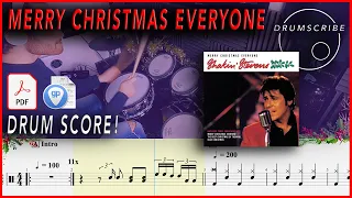 Merry Christmas Everyone - Shakin' Stevens | DRUM SCORE Sheet Music Play-Along | DRUMSCRIBE