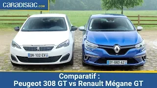 Comparatif 2016 – Peugeot 308 GT vs Renault Mégane GT  : derby attendu