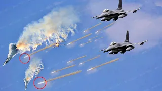 Horrifying Moment, Crazy Action of US F-16 Pilot Shooting Down Russian Su-57