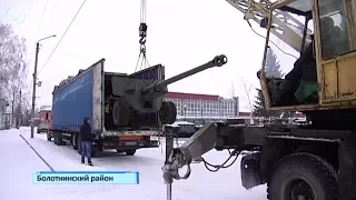 В Городском парке Болотного установили пушку БС-3 времён Великой Отечественной войны