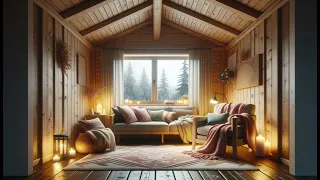 🌧️ Rainy Day Retreat in Cozy Nordic Cabin | Lo-Fi Music and Relaxing Rain Sounds for Calm and Focus