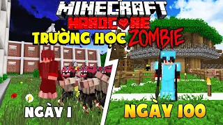 KiraMC Tóm Tắt 100 Ngày Minecraft Sinh Tồn Siêu Khó Trong Trường Học Zombie !!