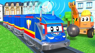 Super Truck -  SUPER TRAIN produces ELECTRICITY with WIND TURBINE - Car City - Cartoons for kids