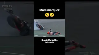 Marc marquez' motoGP Warn Up Crash 2022 Mandalika #shorts #motogp#mandalika