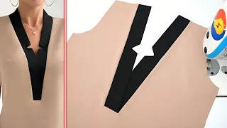 Sewing trick and tips | Way to cut and sew a V neck design easily | Sewing techniques