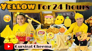 Using only yellow things for 24 hours challenge | @gursiratcheema