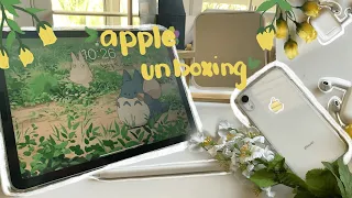 🌱 unboxing iphone xr and ipad air 4th gen + accessories ♡