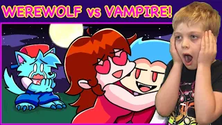WEREWOLF BOYFRIEND vs. VAMPIRE BOYFRIEND?! Friday Night Funkin’ Logic by GameToons - REACTION!