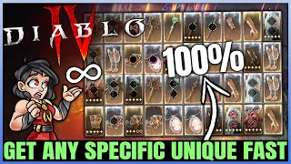 Diablo 4 - Get ANY Unique Gear Fast - New BEST S1 Target Farm Method - Full Guide!