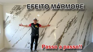 EFEITO MÁRMORE PASSO A PASSO #marmorato #efeitomarmore #stucco