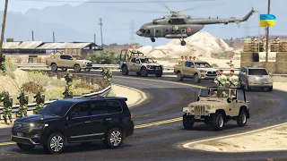 Russia Ukraine War | Russian Army Attacks Ukrainian Army Chief's Convoy - GTA 5