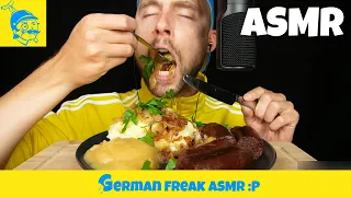 ASMR eating BLOOD SAUSAGE German style 🇩🇪 - GFASMR