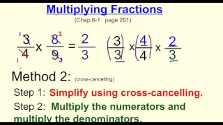 Multiplying Fractions w Cross canceling