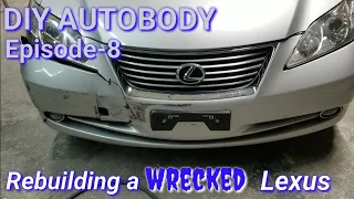 Rebuilding a wrecked Lexus es350 - Diy Autobody Daily vlog episode 8