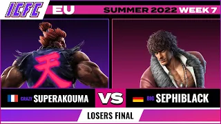 SuperAkouma (Akuma) vs. Sephiblack (Miguel) Losers Final - ICFC EU Tekken 7 Summer 2022 Week 7