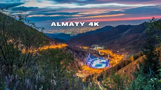 Almaty Medeu 4K - Driving Downtown - From City to Montains - Kazakhstan
