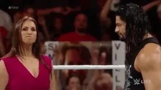 Stephanie McMahon Back to Back Slap to Roman Reigns