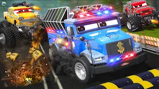 Monster Trucks vs Armored Money Truck | Action Packed Robbery Adventure and Thrilling Chase