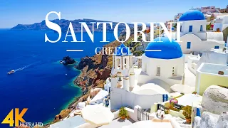 FLYING OVER SANTORINI (4K UHD) • Stunning Footage, Scenic Relaxation Film with Calming Music