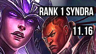 SYNDRA vs LUCIAN (MID) | Rank 1 Syndra, Rank 6, 7/1/3 | EUW Challenger | v11.16