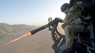 Scary! U.S. Marines GAU-21 Machine Gun UH-1Y Venom In Action