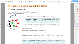 ALGEBRA Il teorema della probabilità totale di eventi incompatibili e compatibili